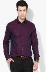 Blackberrys Purple Solid Slim Fit Formal Shirt men