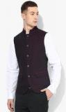 Blackberrys Purple Solid Waistcoat men