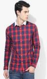 Blackberrys Red Checked Slim Fit Casual Shirt men