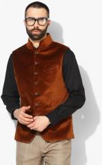 Blackberrys Rust Solid Nehru Jacket men