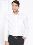 Blackberrys White & Blue Slim Fit Self Design Formal Shirt Men