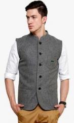 Blackbuk India Grey Solid Waistcoat men