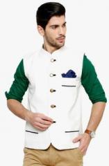 Blackbuk India White Smart Casual Nehru Jacket men