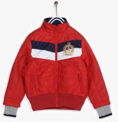 Blue Giraffe Red Solid Winter Jacket boys