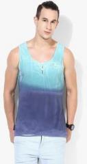 Blue Saint Navy Blue Solid Regular Fit Round Neck Vest men