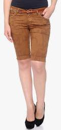 Xblues Brown Printed Capri Women