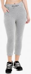 Bodyactive Grey Melange Solid Capri women