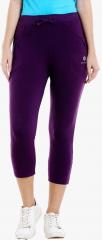 Bodyactive Purple Solid Capri women