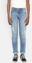 Bossini Blue Slim Fit Mid Rise Mildly Distressed Jeans boys