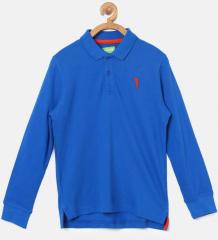 Bossini Blue Solid Polo Collar Tshirts boys