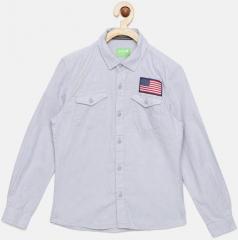 Bossini Grey Regular Fit Solid Casual Shirt boys