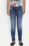 Bossini Navy Blue Slim Fit Mid Rise Clean Look Stretchable Jeans Girls