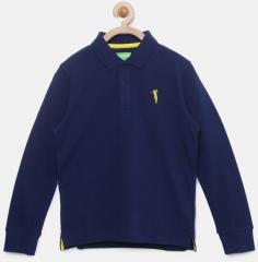 Bossini Navy Blue Solid Polo Collar Tshirts boys