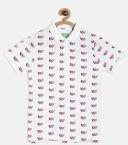 Bossini White Printed Polo Collar T Shirt boys