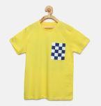 Bossini Yellow Solid Round Neck Tshirts boys