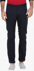 Breakbounce Blue Solid Slim Fit Formal Trouser men