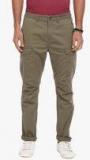 Breakbounce Olive Solid Regular Fit Cargos men