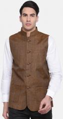 British Club Brown Nehru Jacket men