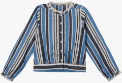 Budding Bees Blue Striped Casual Top girls