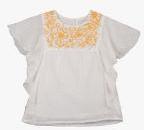 Budding Bees Off White Self Design Casual Top girls