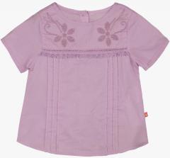 Budding Bees Pink Self Design Casual Top girls