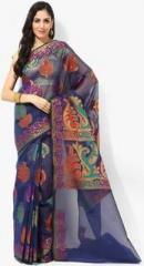 Bunkar Blue Embellished Saree women