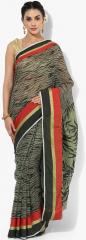 Bunkar Olive Embellished Banarasi Saree women