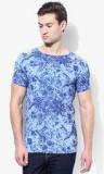 Burton Blue Printed Round Neck T Shirts men