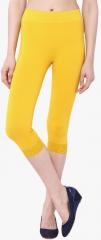 C9 Yellow Solid Capris women