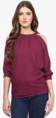 Calgari Maroon Solid Blouse women