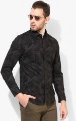 Calvin Klein Jeans Black Printed Slim Fit Casual Shirt men