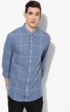 Calvin Klein Jeans Blue Checked Regular Fit Casual Shirt men