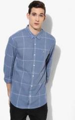 Calvin Klein Jeans Blue Checked Regular Fit Casual Shirt men