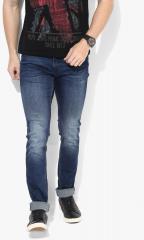 Calvin Klein Jeans Navy Blue Washed Sculpted Skinny Fit Jeans men