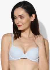 Calvin Klein Underwear Blue Self Design Under Wired Padded Push Bra women