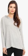 Camino Grey Solid Hoodie women