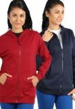 Campus Sutra Pack Of 2 Multi Solid Sweatshirt Women