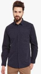 Canary London Navy Blue Printed Casual Shirt men