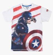 Captain America White T Shirt boys