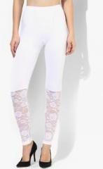 Castle Half Net White Viscose Legging