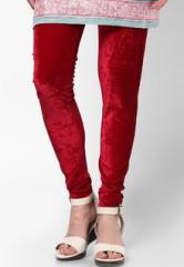 Castle Maroon Solid Legging women