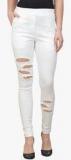 Castle White Solid Jeggings women