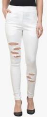 Castle White Solid Jeggings women