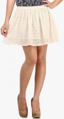 Cation Off White Flared Skirt women