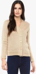 Cayman Beige Self Design Cardigan women