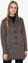 Cayman Brown Self Pattern Winter Jacket women