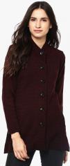 Cayman Maroon Printed Winter Jacket women