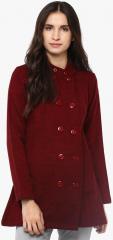 Cayman Maroon Textured Winter Jacket women