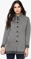 Cayman White Printed Winter Jacket women