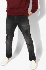 Celio Black Slim Fit Mid Rise Mildly Distressed Stretchable Jeans men